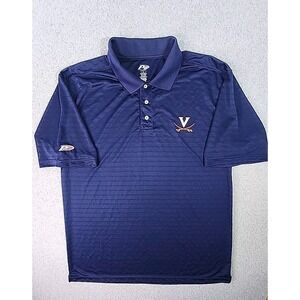 PRO PLAYER VIRGINIA CAVALIERS Shirt Mens Size Large‎ Short Sleeve Polo Blue